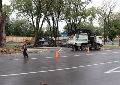 Camion équipé d'une grue(abattage d'arbre) - Service d'entretien d'arbres Viau